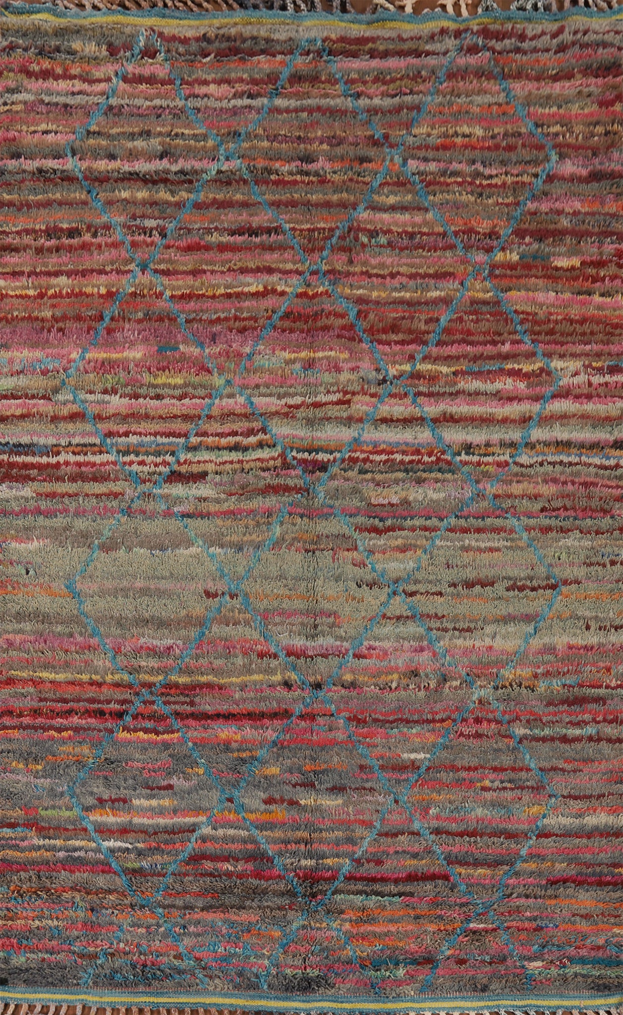 Striped Trellis Moroccan Area Rug 6x10