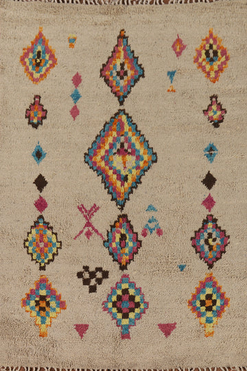 Geometric Plush Moroccan Wool Area Rug 6x9