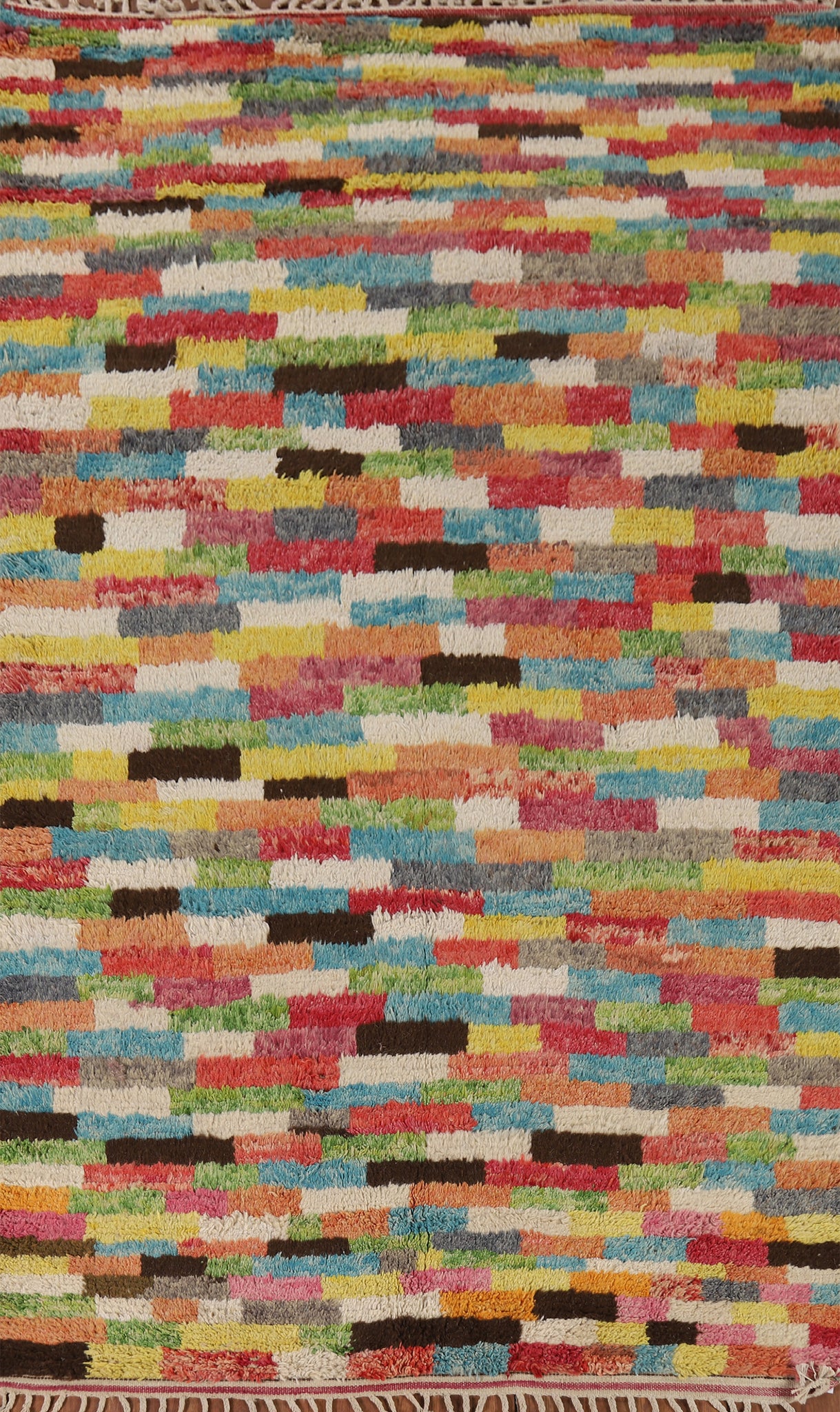 Plush Colorful Moroccan Wool Area Rug 6x10