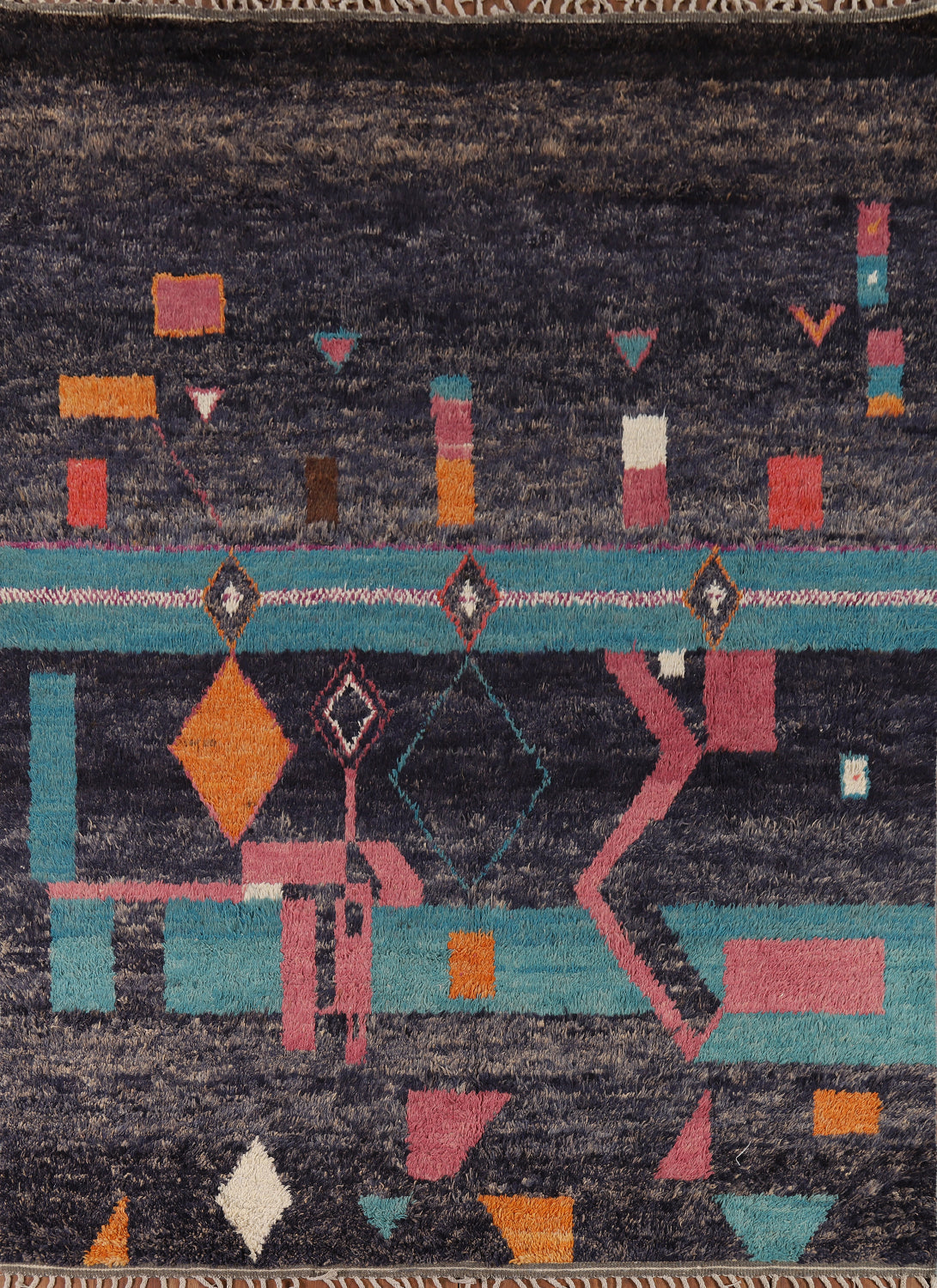 Geometric Plush Moroccan Wool Area Rug 8x10