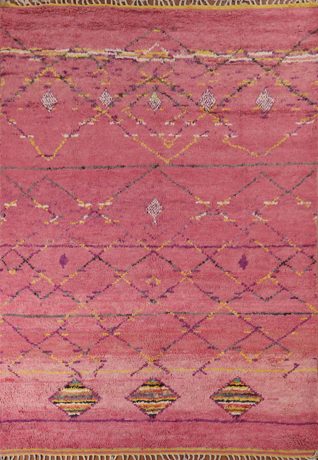 Handmade Pink Plush Moroccan Wool Area Rug 8x11