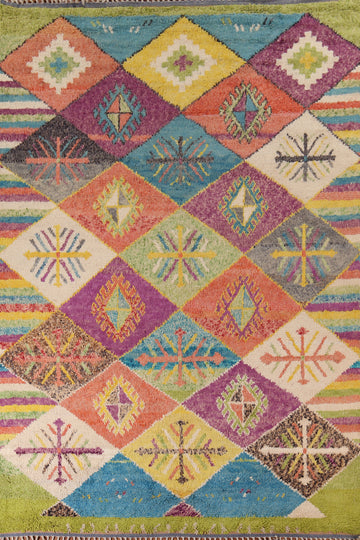 Colorful Trellis Plush Moroccan Oriental Area Rug 9x12