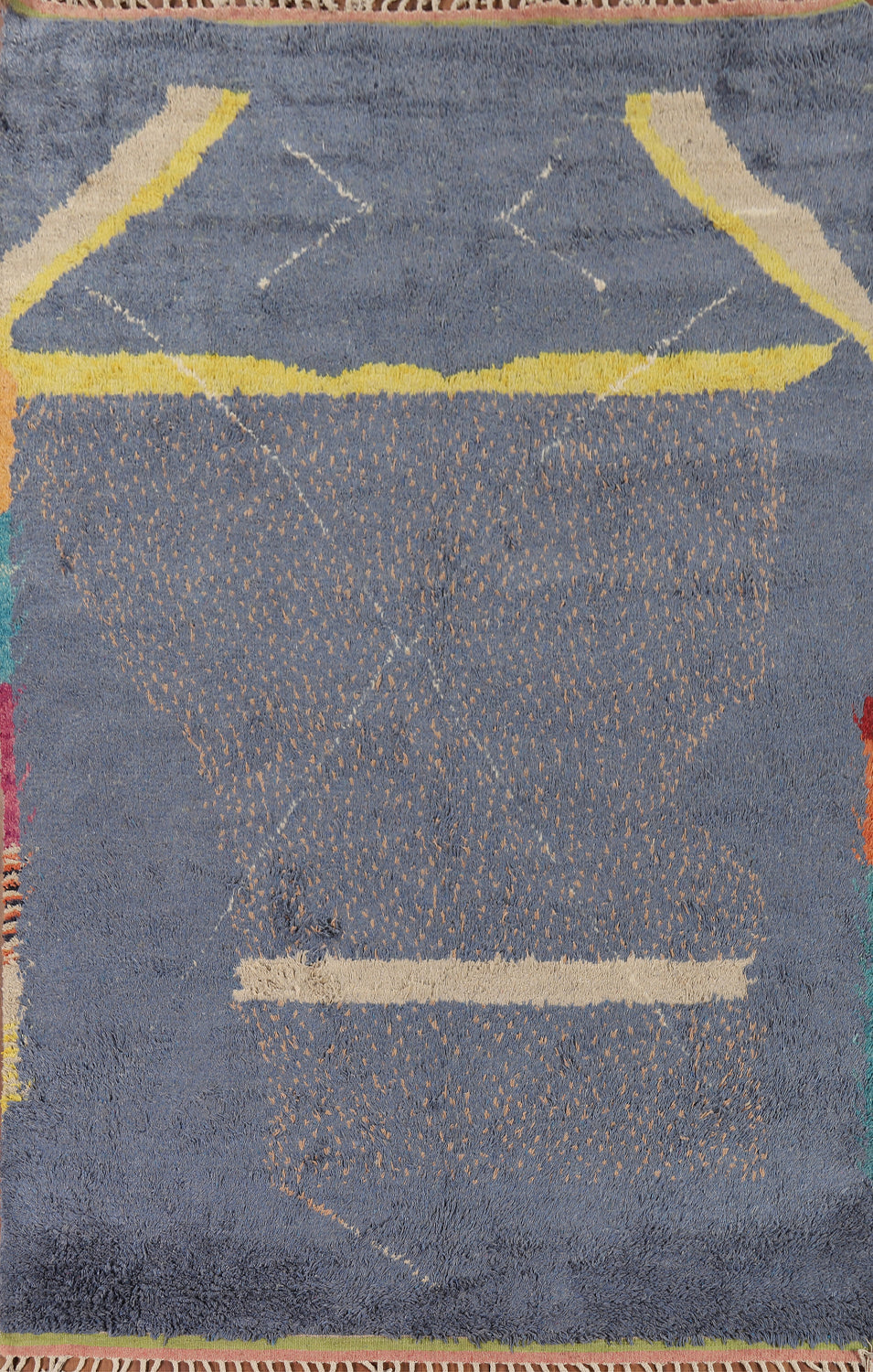 Handmade Blue Moroccan Oriental Area Rug 7x11