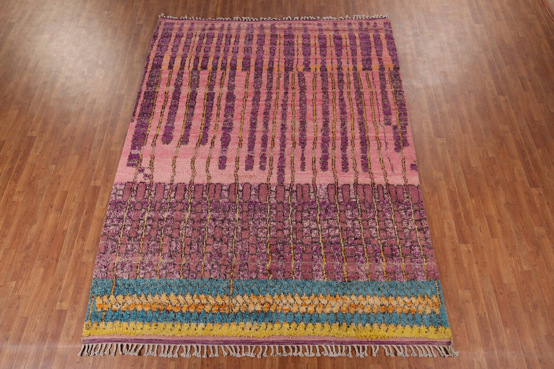 Handmade Plush Moroccan Oriental Area Rug 8x11