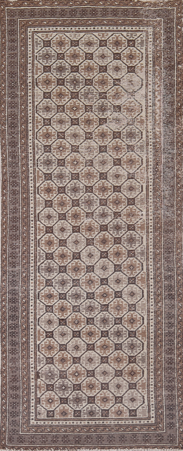 Distressed Wool Balouch Persian Runner Rug 3x9