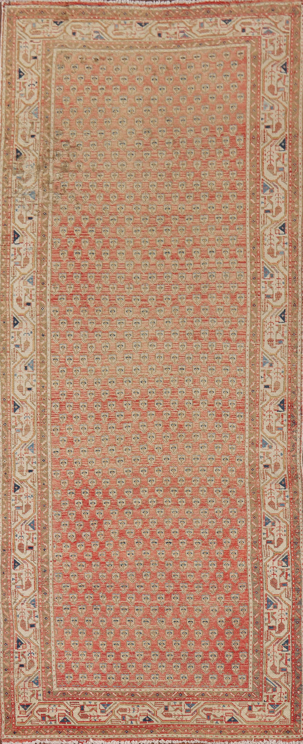 Vintage Wool Geometric Botemir Persian Runner Rug 4x10