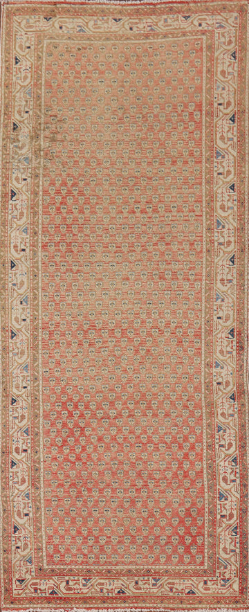 Vintage Wool Geometric Botemir Persian Runner Rug 4x10