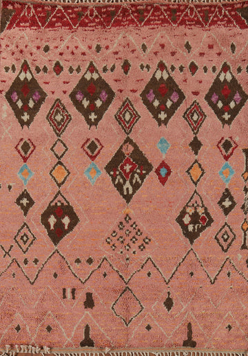 Handmade Plush Pink Moroccan Wool Area Rug 8x11
