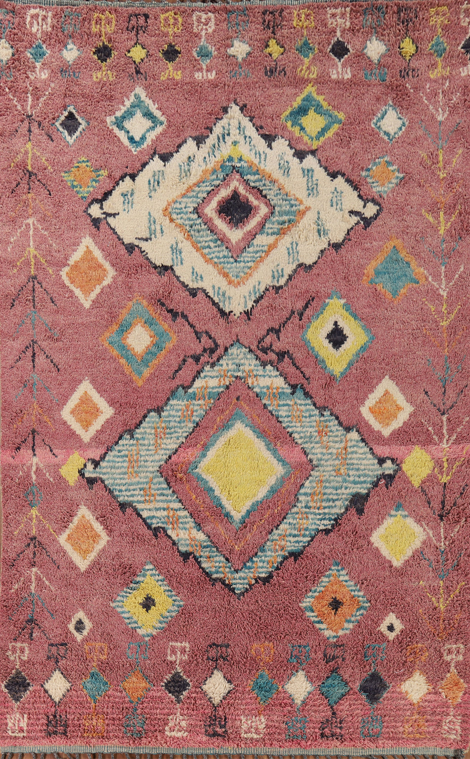 Pink Moroccan Oriental Area Rug 7x11