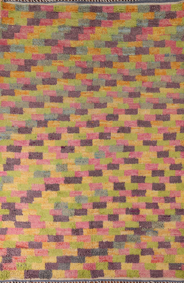 Checkered Moroccan Oriental Area Rug 7x10