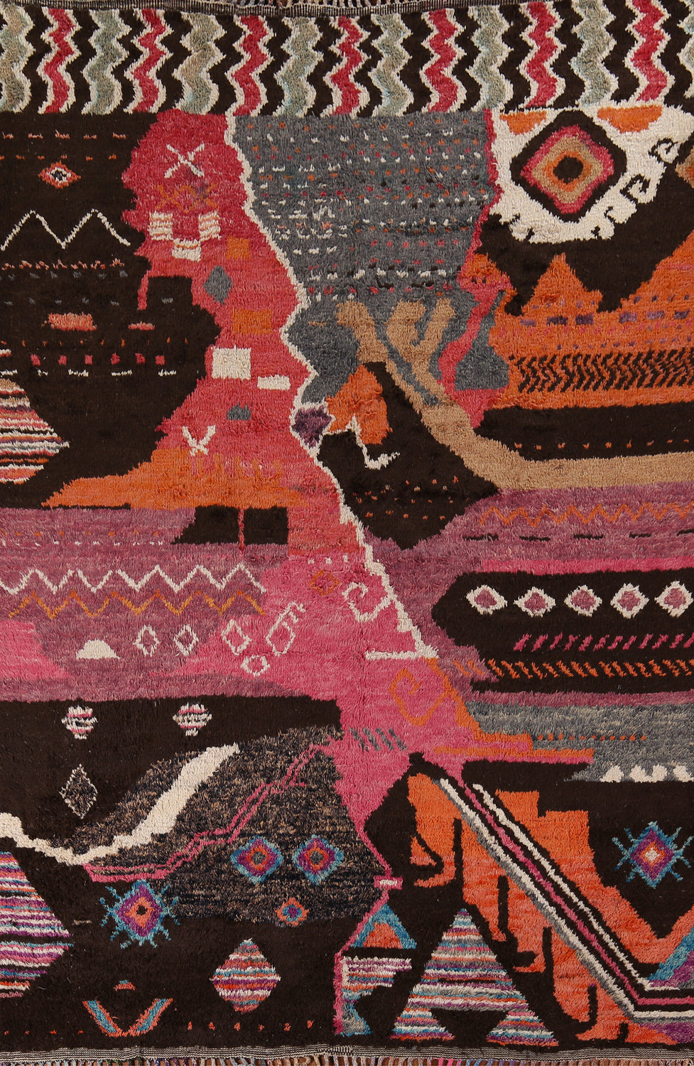 Abstract Plush Moroccan Wool Area Rug 9x13