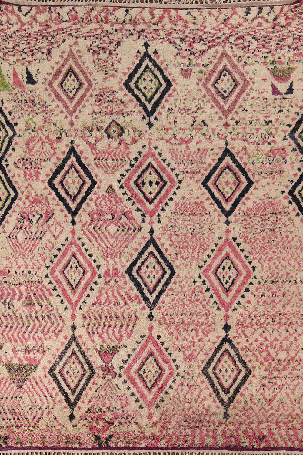 Beige & Pink Moroccan Oriental Area Rug 9x13