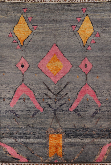 Gray Geometric Moroccan Oriental Area Rug 9x12