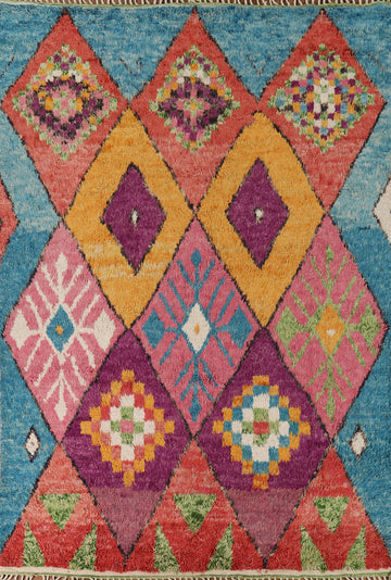 Colorful Trellis Moroccan Handmade Area Rug 8x11
