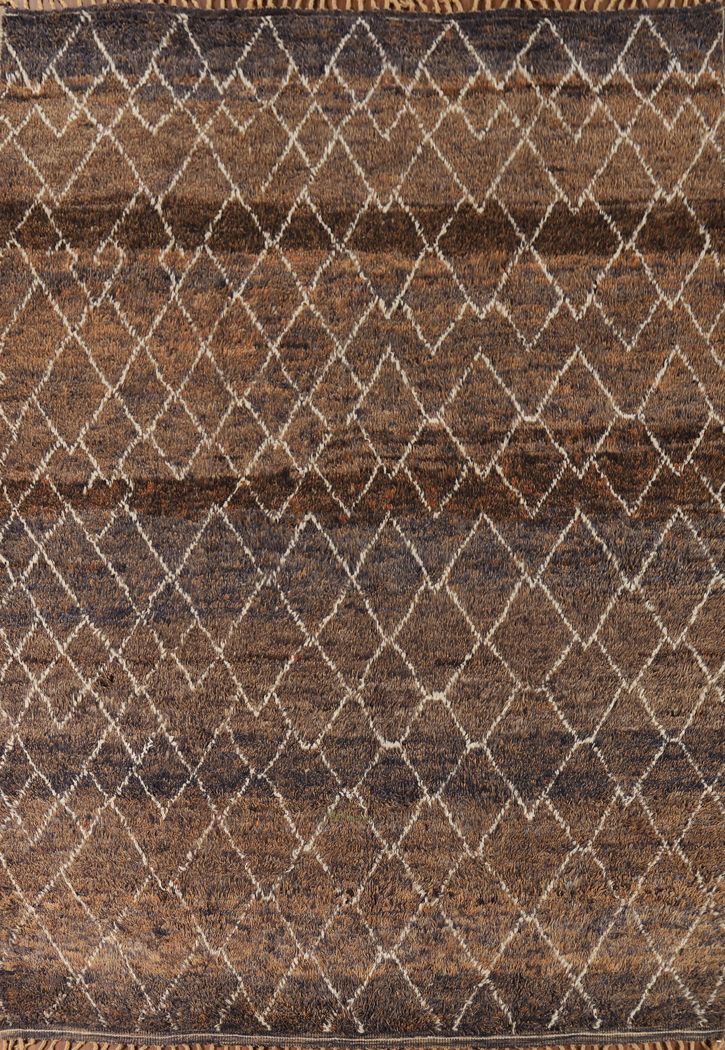 All-Over Brown Moroccan Wool Area Rug 8x11