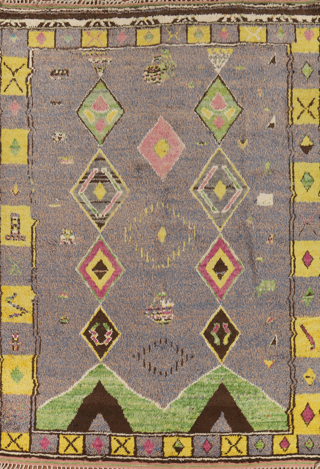 Gray Plush Geometric Moroccan Area Rug 9x13