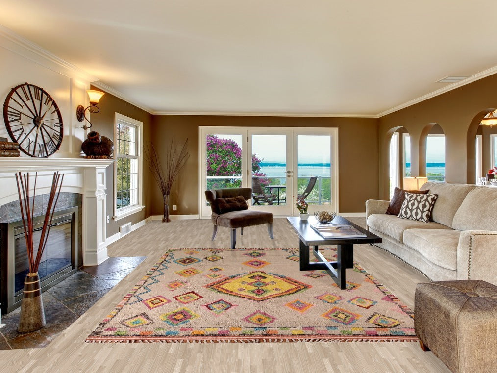 Geometric Plush Moroccan Oriental Area Rug 7x11
