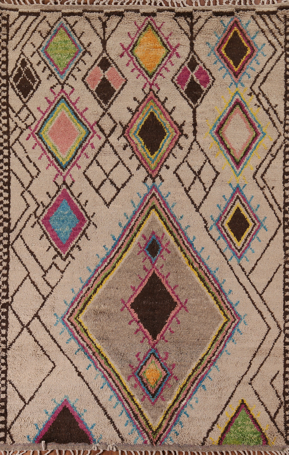 All-Over Plush Geometric Moroccan Area Rug 7x10
