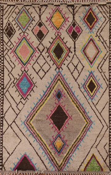 All-Over Plush Geometric Moroccan Area Rug 7x10