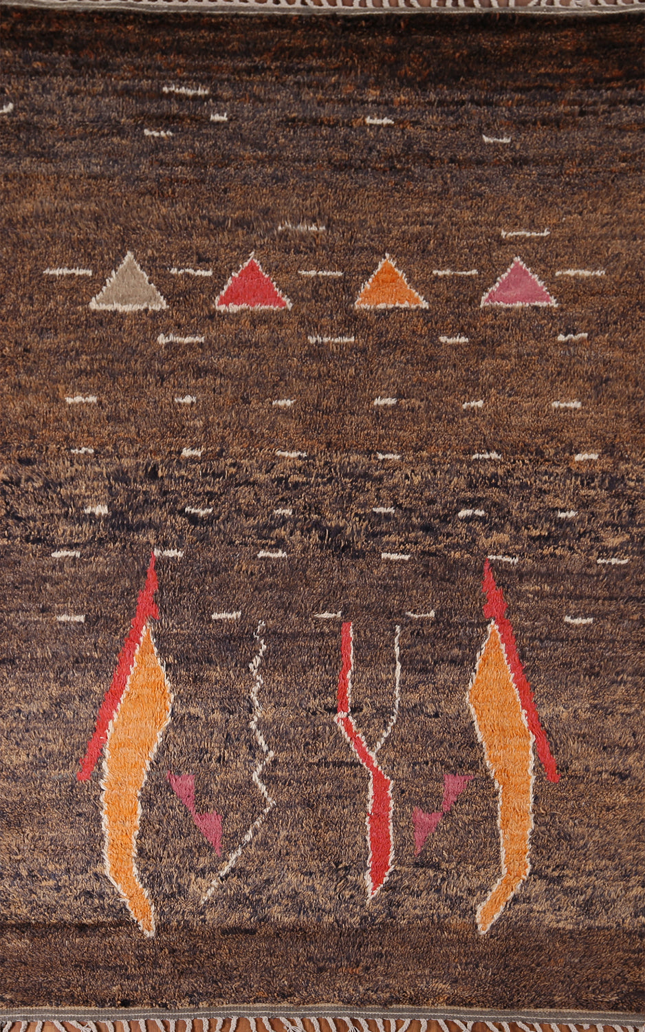 Brown Plush Moroccan Area Rug 6x10