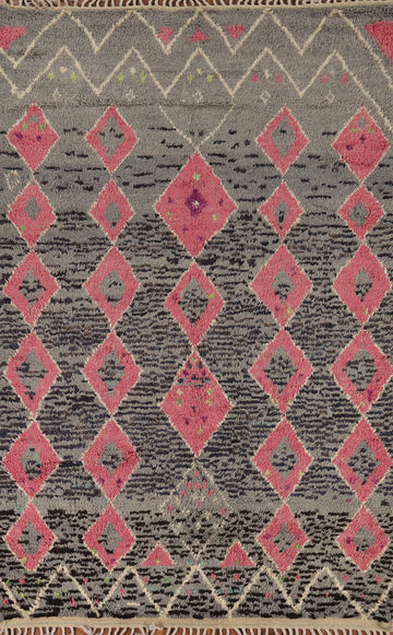 All-Over Geometric Moroccan Wool Area Rug 6x10