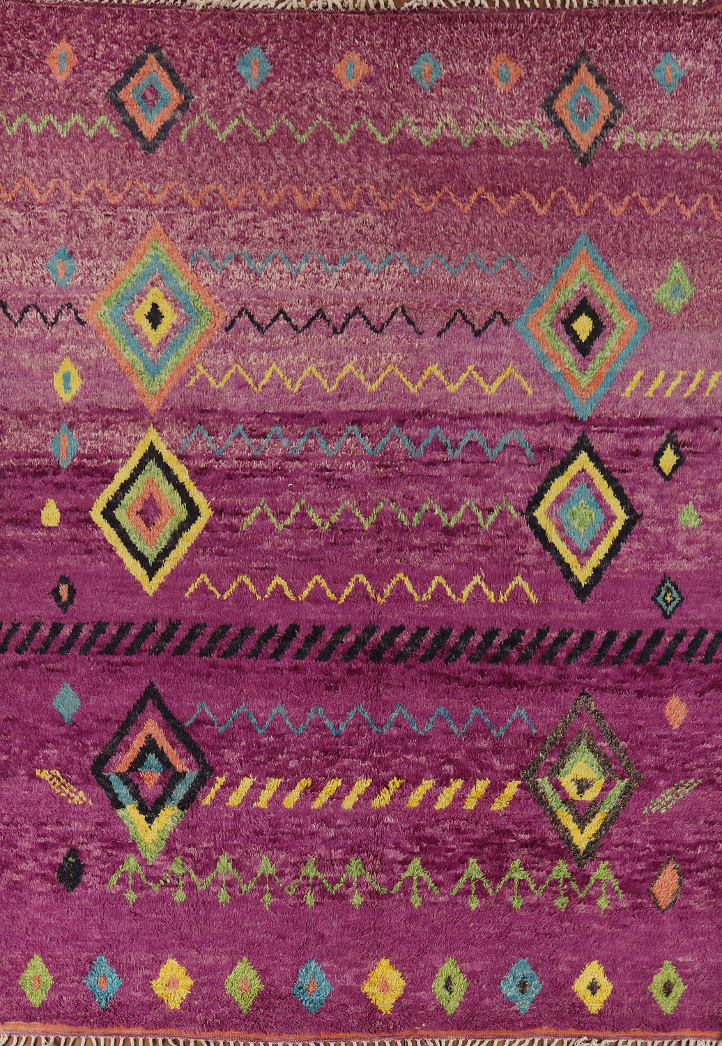 Purple Wool Moroccan Oriental Area Rug 9x12