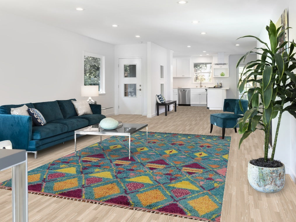 All-Over Trellis Plush Moroccan Area Rug 7x10