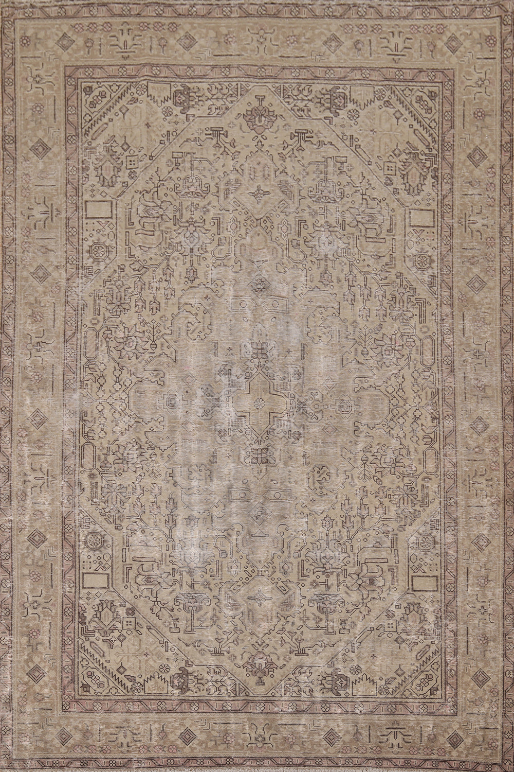 Distressed Wool Tabriz Persian Area Rug 6x10