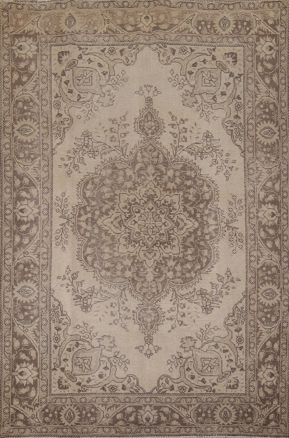 Distressed Wool Tabriz Persian Area Rug 7x10