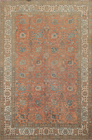 All-Over Distressed Tabriz Persian Area Rug 7x10