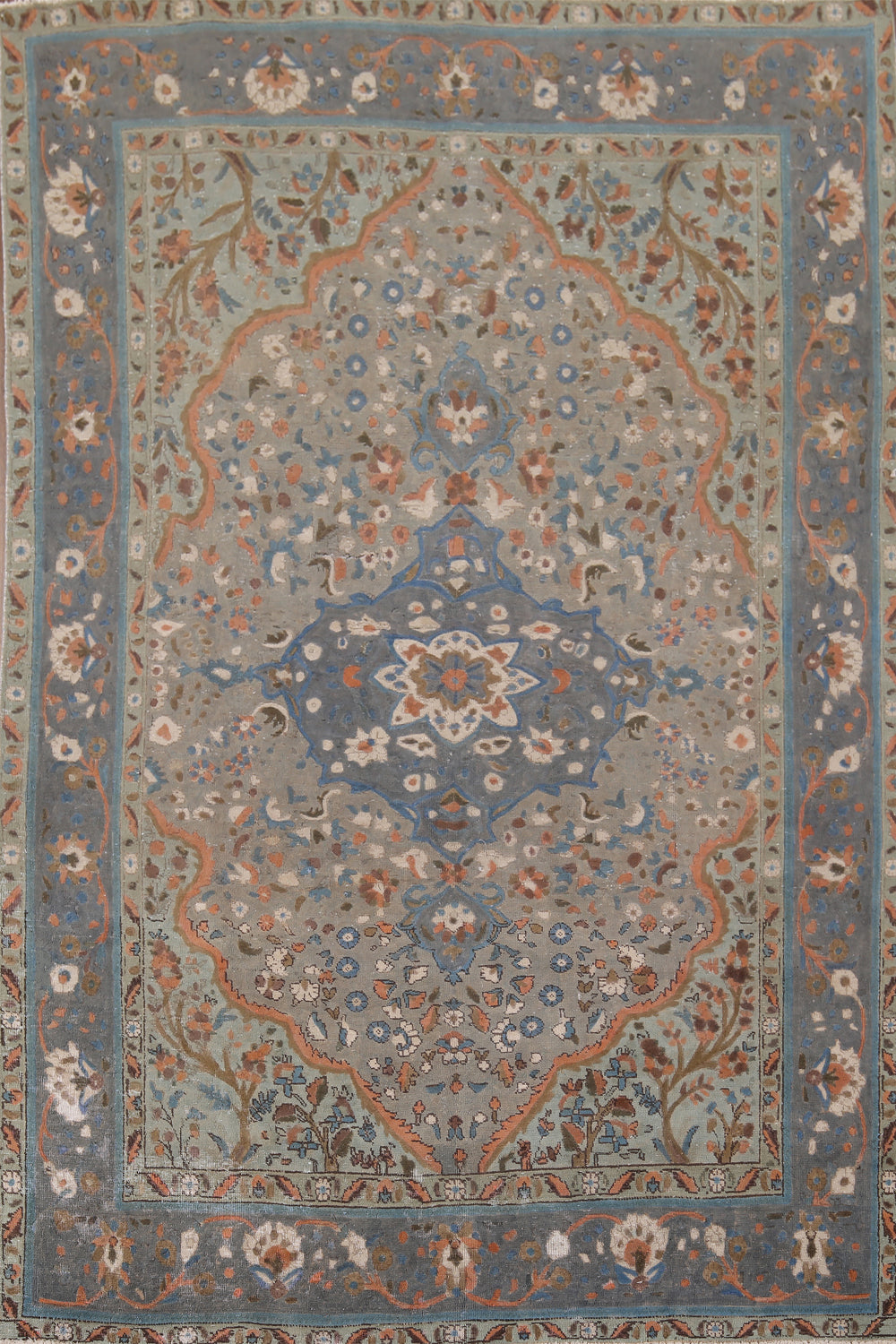 Distressed Wool Tabriz Persian Area Rug 7x10