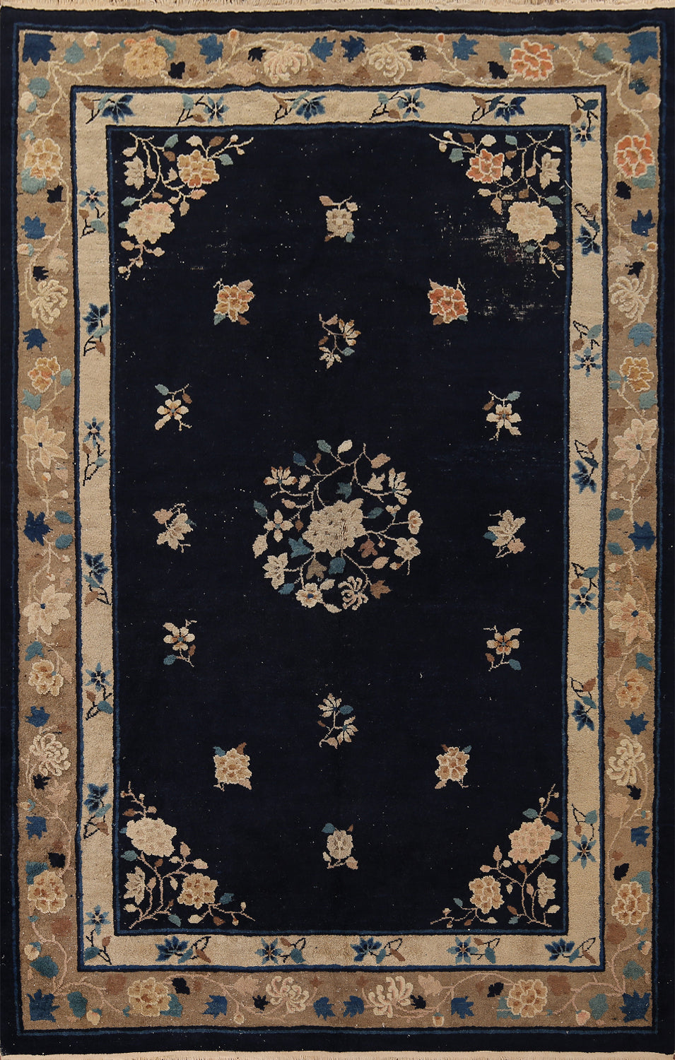 Vegetable Dye Antique Peking Chinese Area Rug 6x9