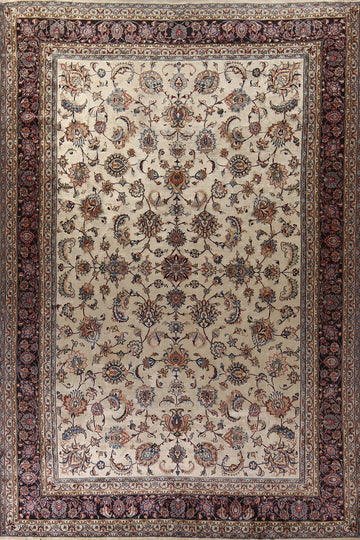 Vegetable Dye Floral Kashmar Persian Large Rug 11x16