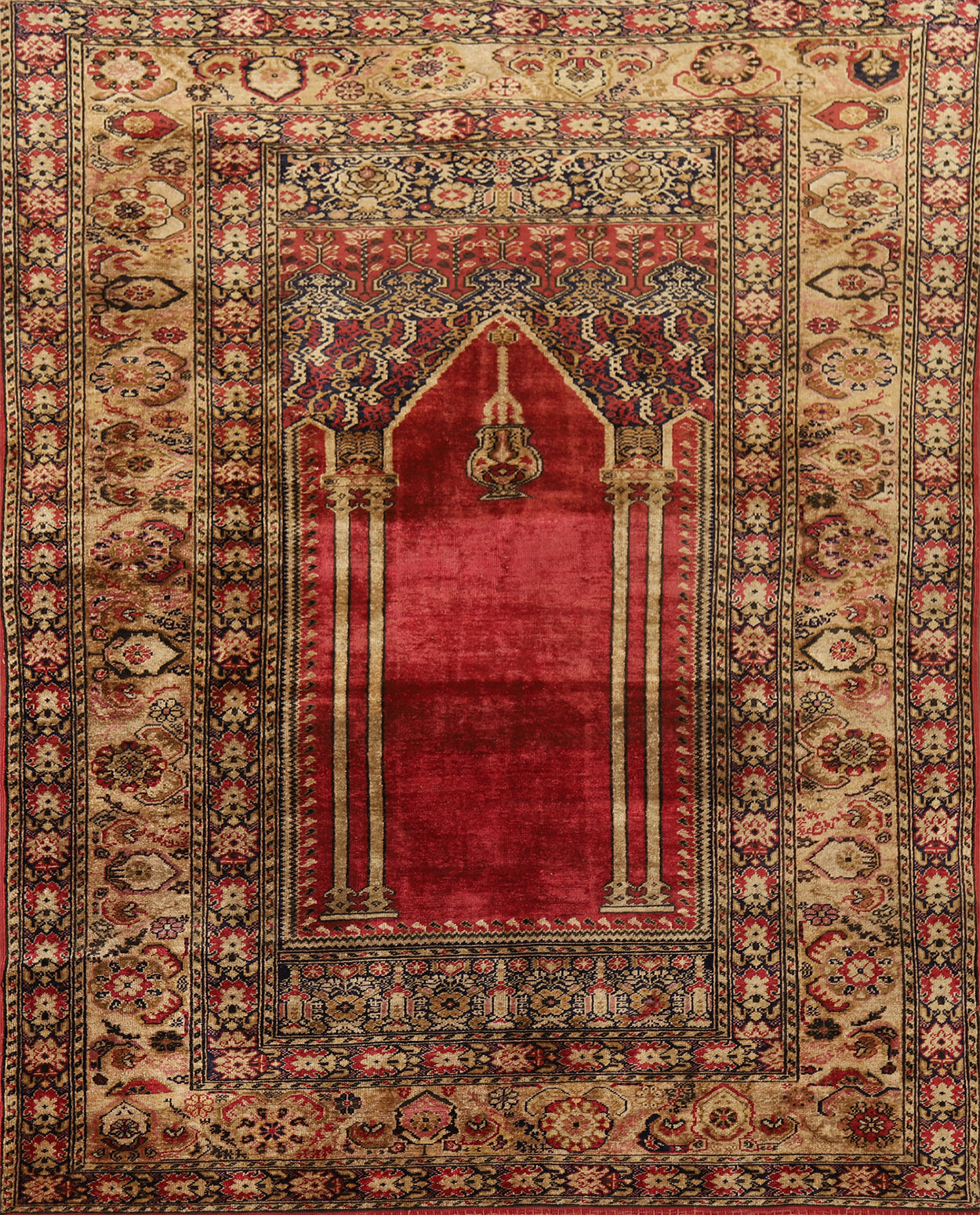 100% Silk Antique Anatolian Turkey Rug 4x6