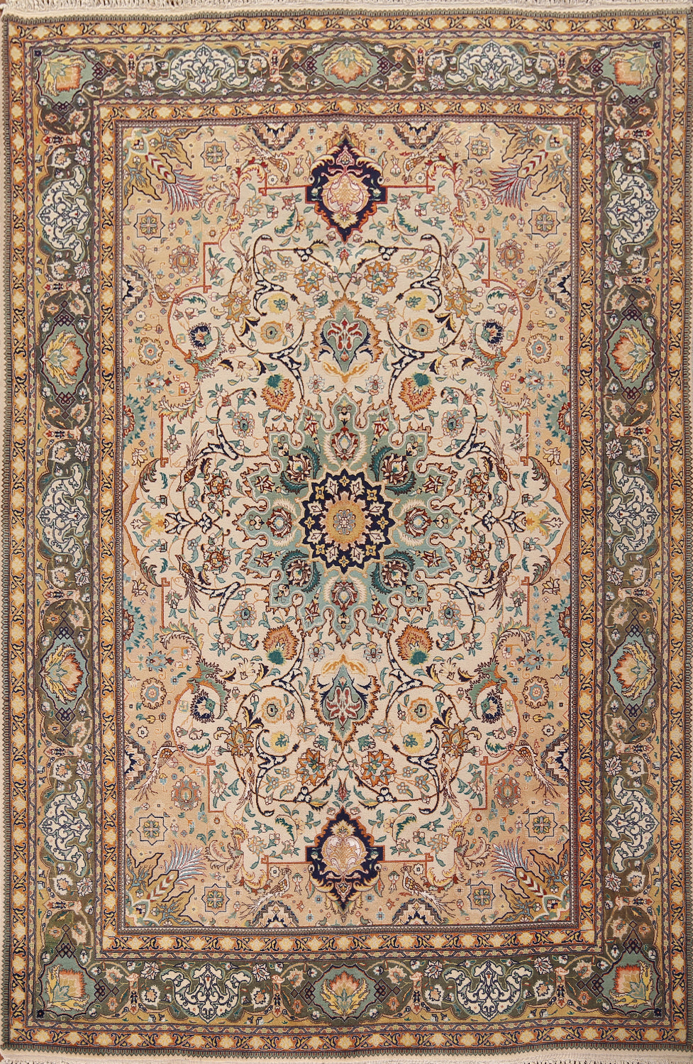 Handmade Wool Tabriz Persian Area Rug 6x9
