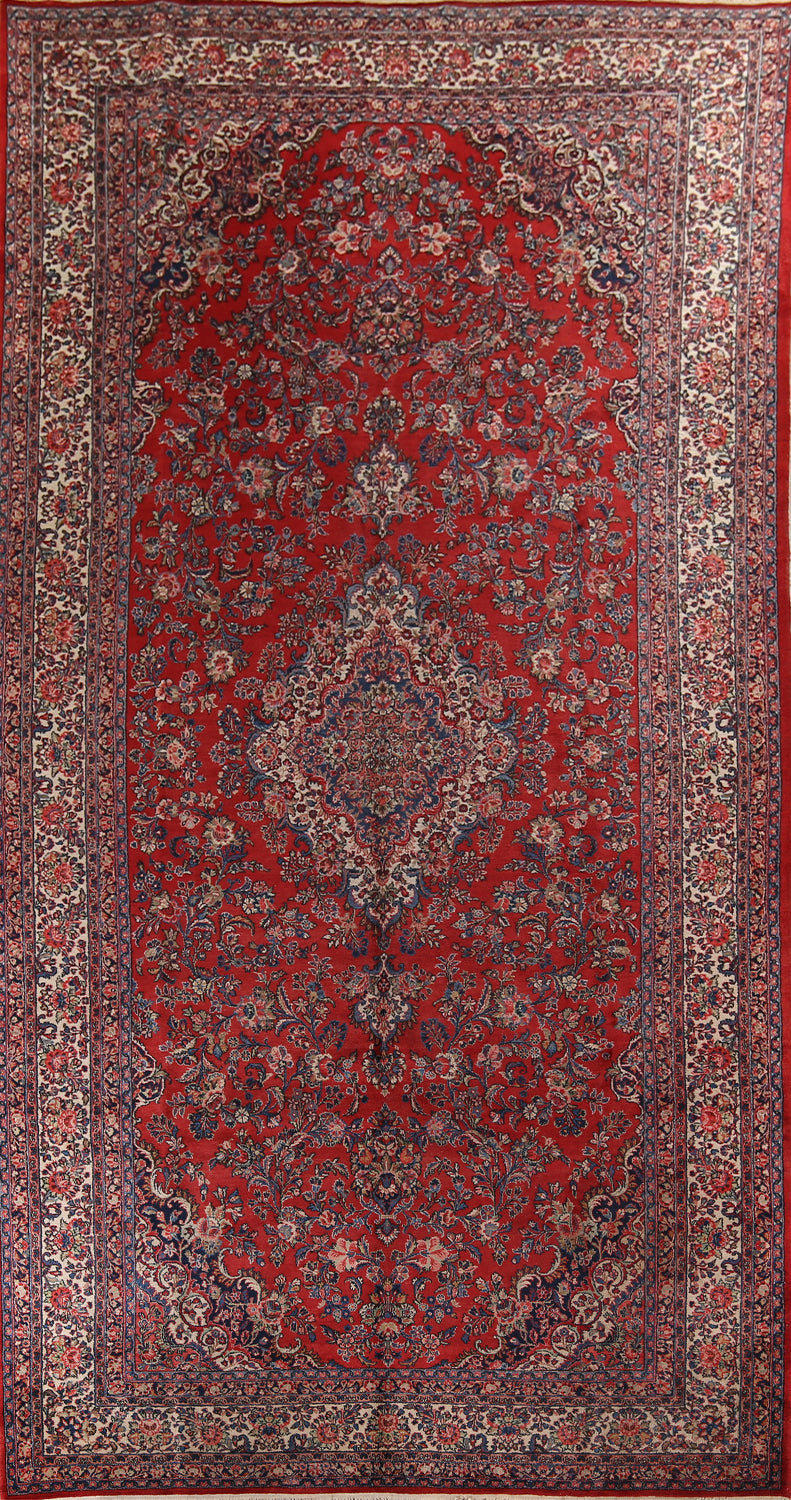 Vintage Floral Hamedan Persian Large Rug 9x18