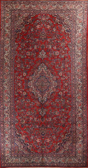 Vintage Floral Hamedan Persian Large Rug 9x18