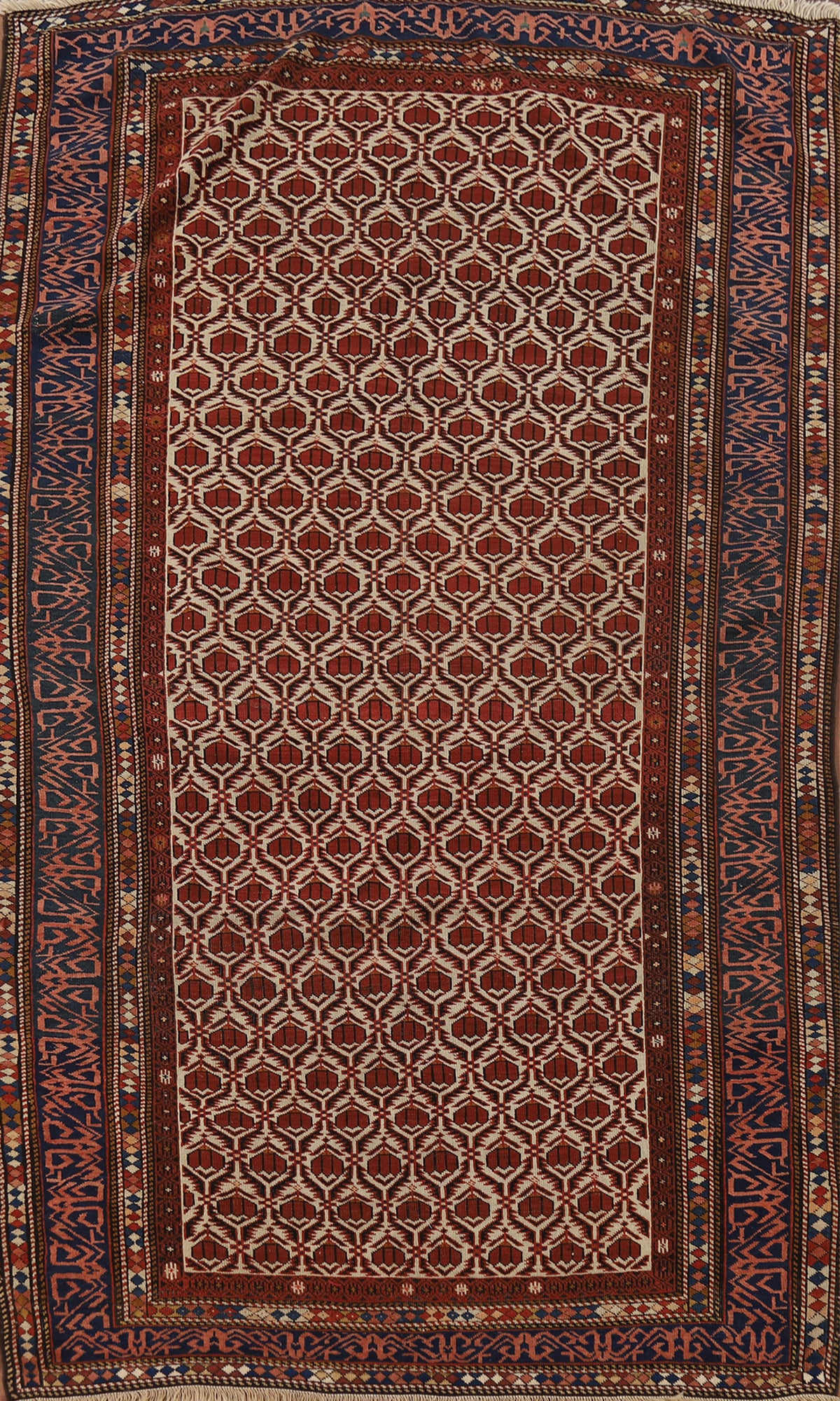 Pre-1900 Antique Vegetable Dye Shirvan Persian Area Rug 5x9