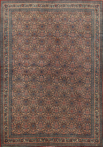 Antique Wool Floral Qum Persian Rug 4x6
