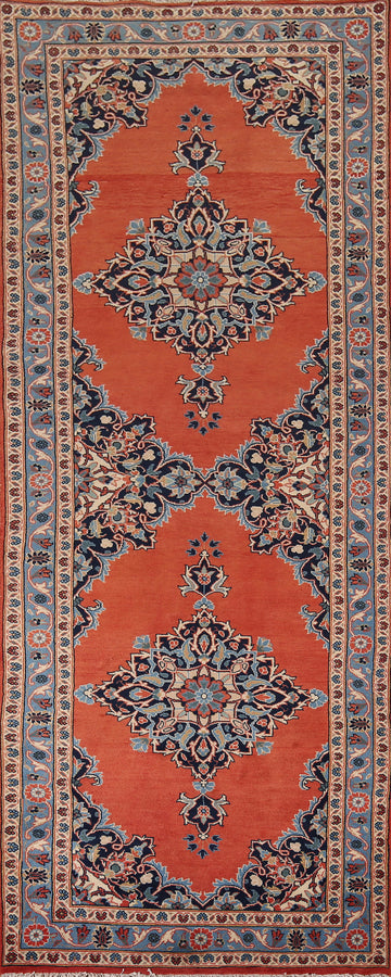 Vintage Wool Kashan Persian Runner Rug 3x10