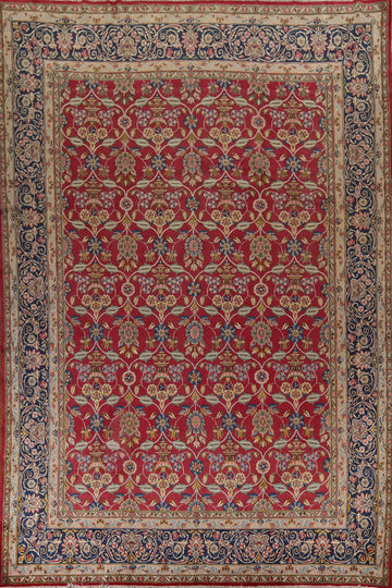 Pink Red Floral Kerman Large Persian Rug 10x14