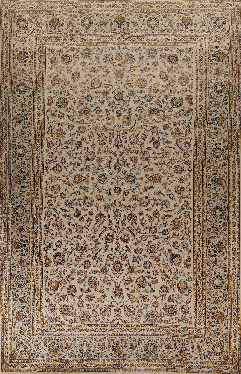 All-Over Floral Kashan Persian Area Rug 9x13