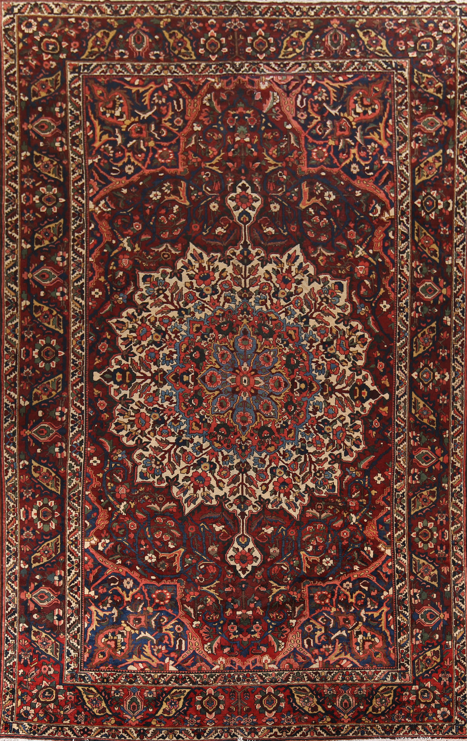 Antique Wool Handmade Bakhtiari Persian Large Rug 11x17