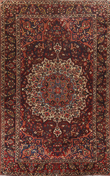 Antique Wool Handmade Bakhtiari Persian Large Rug 11x17