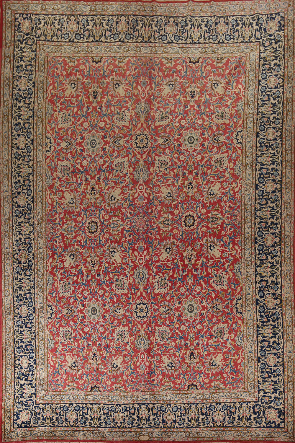 Vegetable Dye Floral Kerman Persian Large Rug 10x14