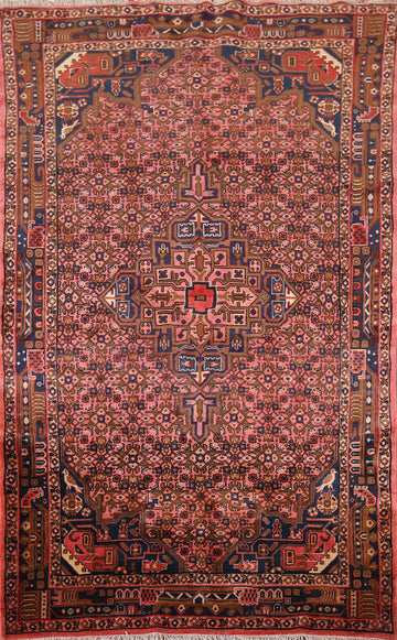 Pink Geometric Zanjan Persian Area Rug 5x8