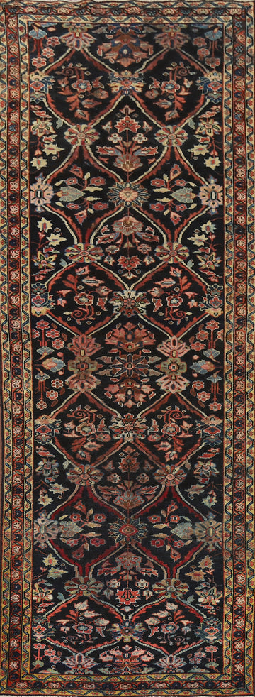 Antique Floral Mahal Persian Runner Rug 3x12