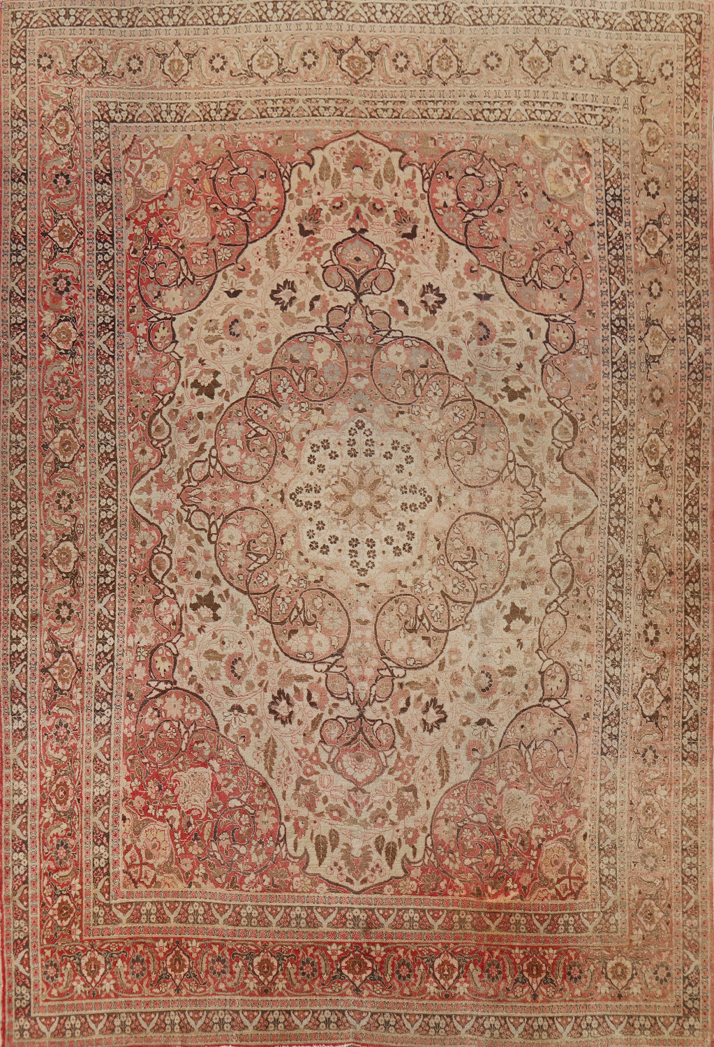 Antique Vegetable Dye Tabriz Persian Area Rug 9x13