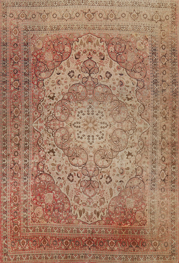 Antique Vegetable Dye Tabriz Persian Area Rug 9x13