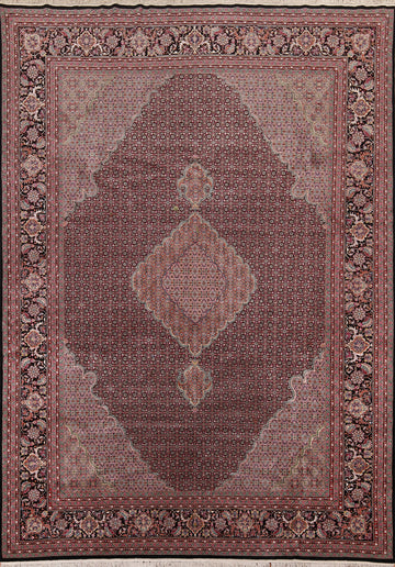 Wool & Silk Vegetable Dye Tabriz Mahi Persian Area Rug 9x12